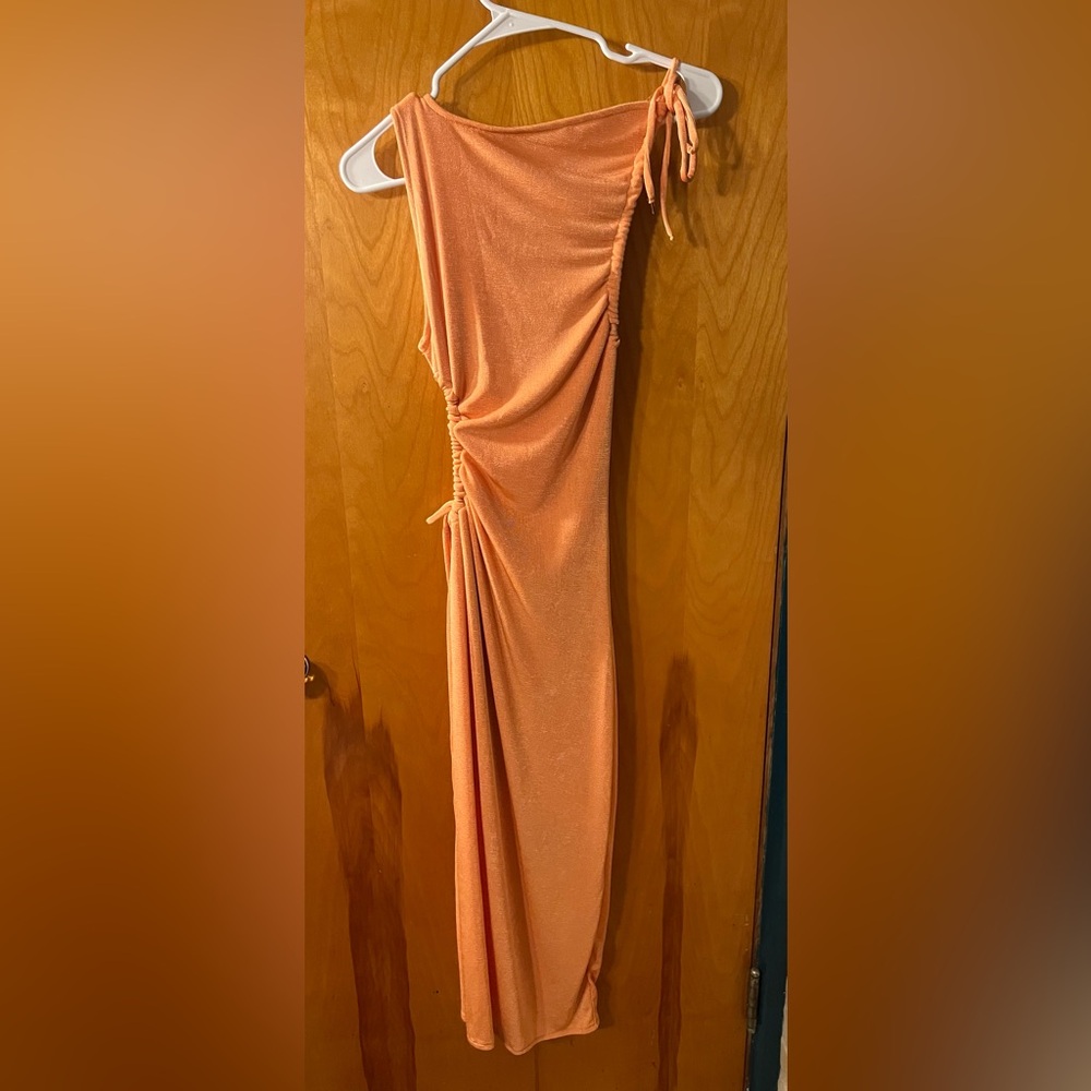 Chic One Shoulder Orange Dress - Picture 5 of 7
